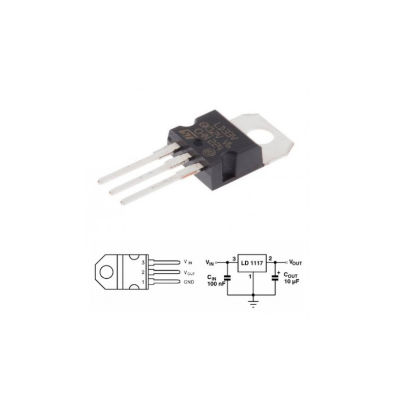 Regulateur de tension 3.3V 950mA LD1117V33 (LD33V)