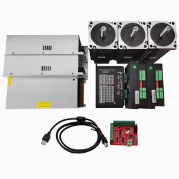 CNC hybrid kit DM860 12N.m 3 axes with 3 Nema 34 stepper motors, 3 drivers, 3 power supplies and a control