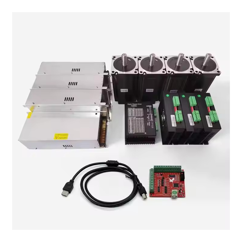Kit CNC hybride DM860 12N.m 4 axes avec 4 moteurs pas à pas Nema 34 , 4 Drivers, 4 Alimentations et  une carte de control