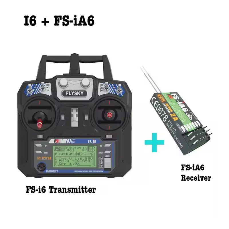 Flysky FS-i6 FS I6 2.4G 6ch transmitter with FS-iA6 or IA6B receiver, perfect for RC helicopter, airplane, drone, quadcopter