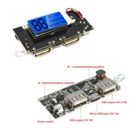 module chargeur Dual USB 5V 1A 2.1A pour batterie 18650