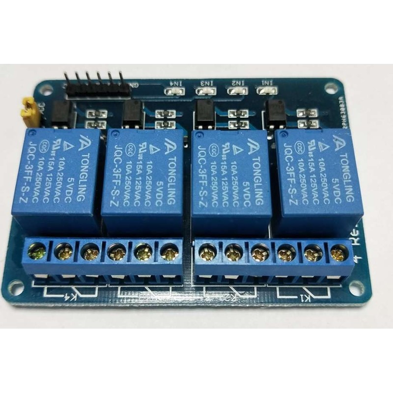 Relais 4 canaux 5 V, déclencheur de bas niveau 10 A 250 V CA